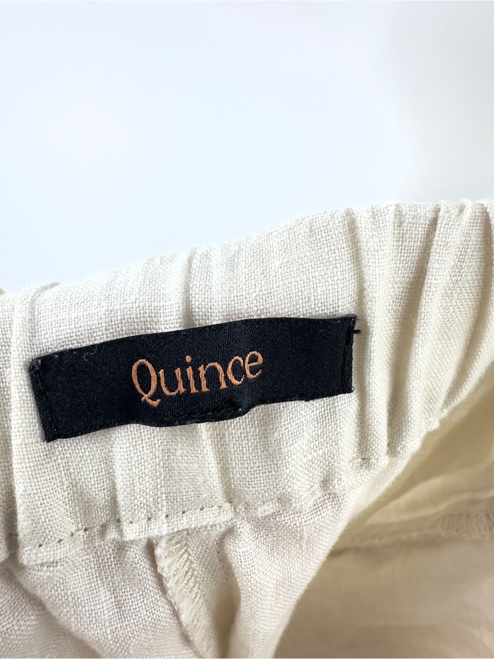 Quince European Linen Tapered Ankle Pants Size Small Flax Tan Minimalist Beach - Picture 5 of 8